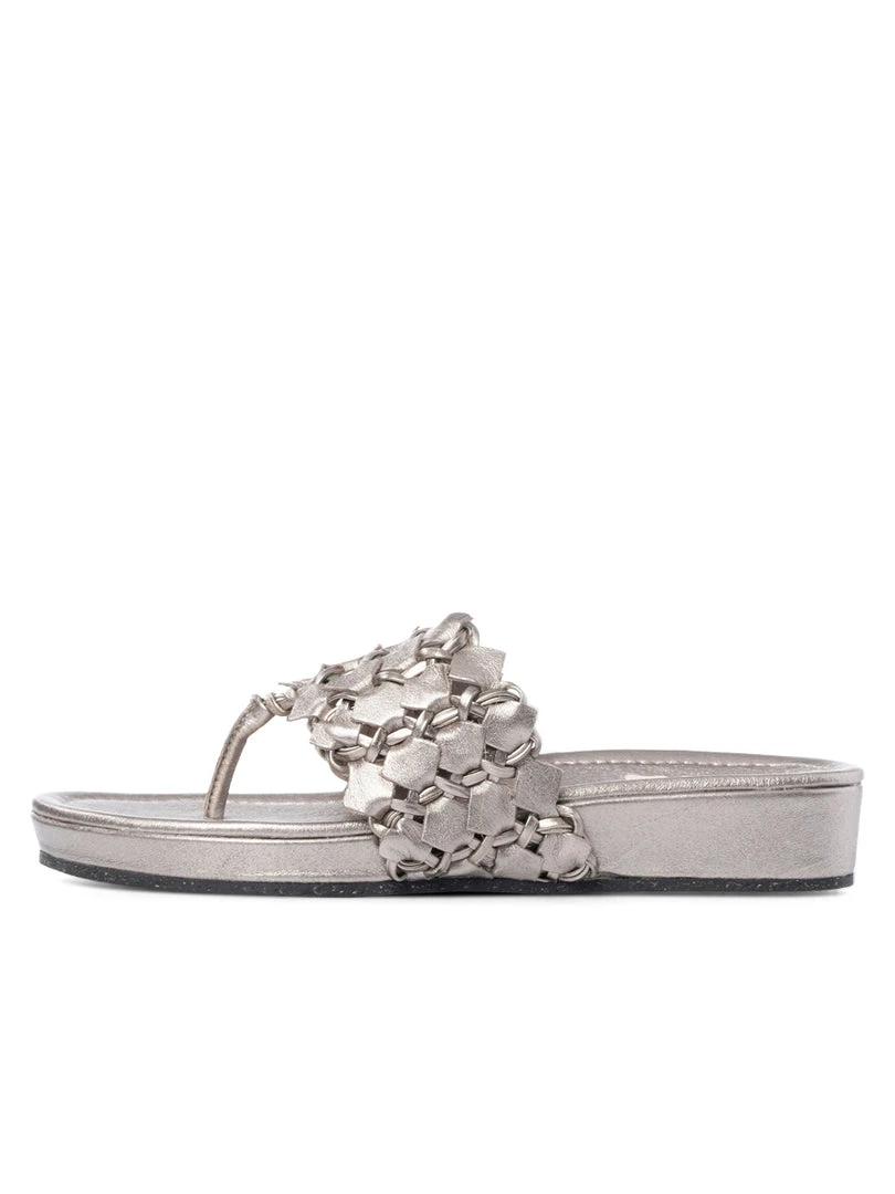 Ali MacGraw Sandals Wren Metallic Woven Calf 7 Ali MacGraw Sandals Wren Metallic Woven Calf