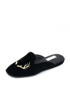 Patricia Green Antler Embroidered Slipper 12 Patricia Green Antler Embroidered Slipper