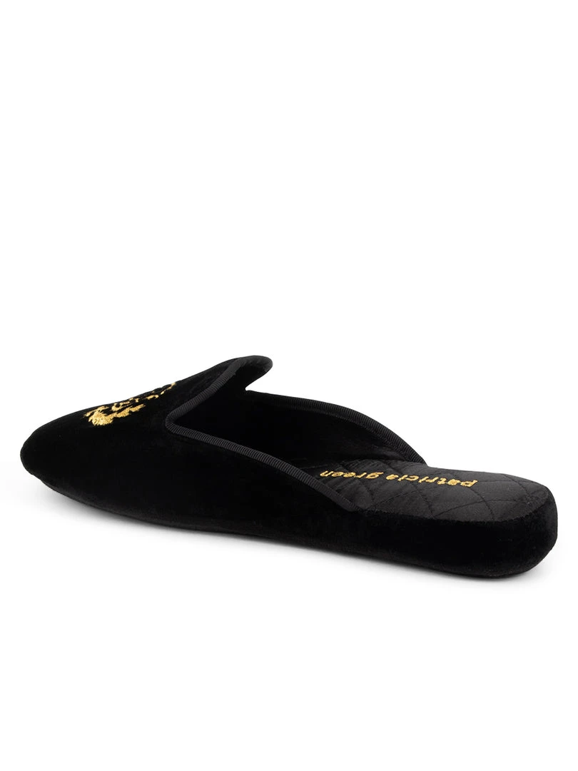 Patricia Green Diana Embroidered Velvet Slipper Flats 4 Patricia Green Diana Embroidered Velvet Slipper Flats