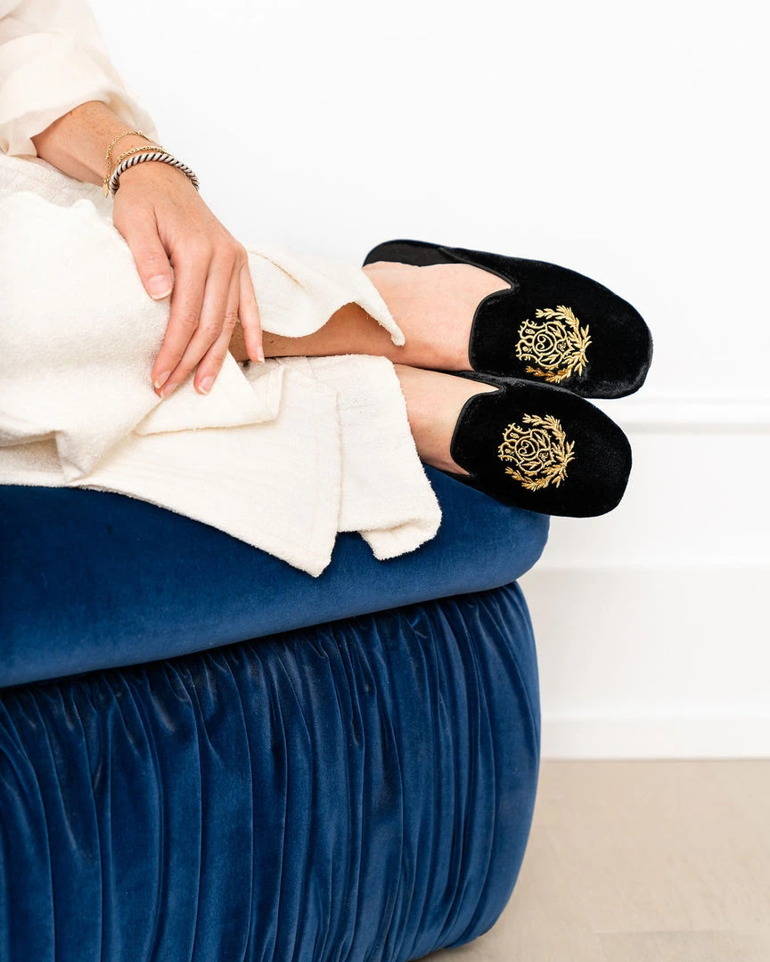 Patricia Green Diana Embroidered Velvet Slipper Flats 3 Patricia Green Diana Embroidered Velvet Slipper Flats