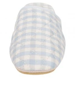 Simply Shoe Store 30 Patricia Green Sari Silk Check Slipper Flats