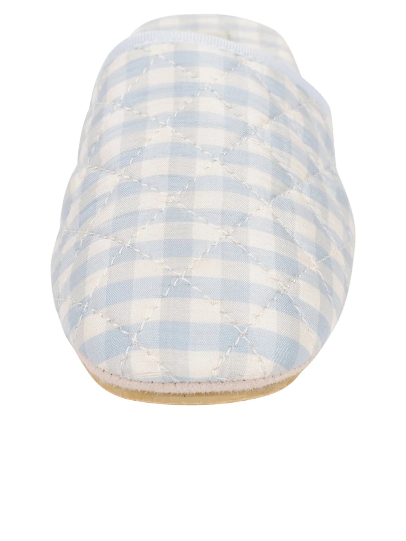 Patricia Green Sari Silk Check Slipper Flats 4 Patricia Green Sari Silk Check Slipper Flats