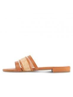 Patricia Green Amalfi Raffia And Leather Flat Sandal New Arrivals