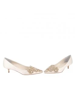 Something Bleu Brinsley Pointed Toe Kitten Heel Bridal