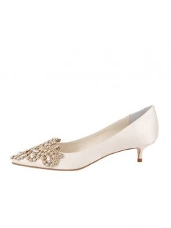 Something Bleu Brinsley Pointed Toe Kitten Heel Bridal